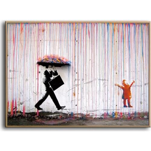 Oil painting Children in the rain Modern Abstract painting art hand painted Canvas Painting art Unique design 2020041701