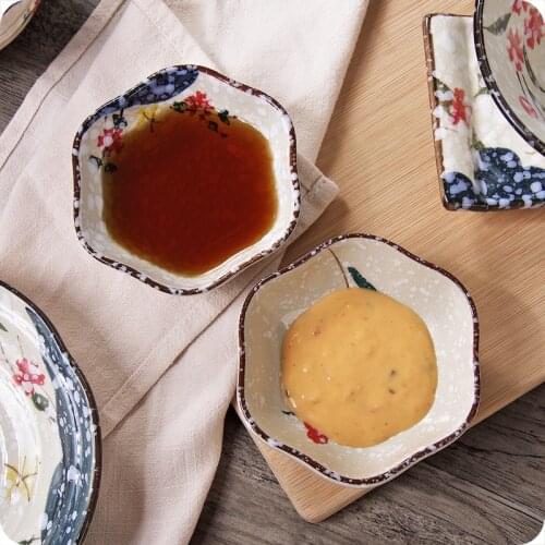 1pc Japanese-style Ceramic Dishes Household Tableware Snack Dish Sauces Dish Vinegar Dish