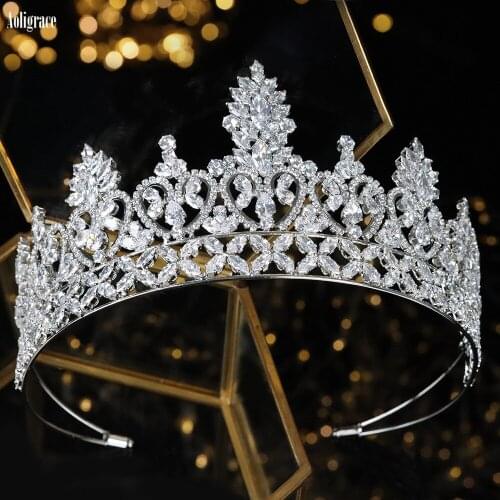 5A Level Cubic Zirconia Wedding Tiaras CZ Princess Crowns Birthday Party Crowns Pageant Hair Accessories For Bride