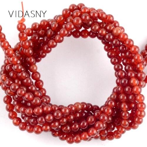 120pcs 3mm Natural Stone Red Jades Beads For Needlework Jewelry Making Round Spacer Beads DIY Necklace Bracelet Accessories 15"