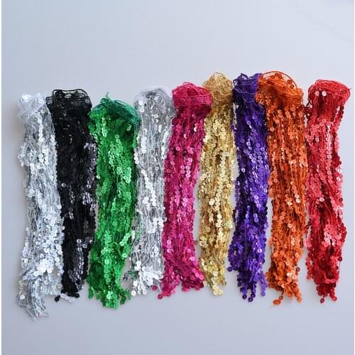 Cusack 1 meter 30 cm Sequins Tassel Lace Trim Ribbon for Garment Dress DIY Crafts Trimming Lace Fabric Sewing Accessories