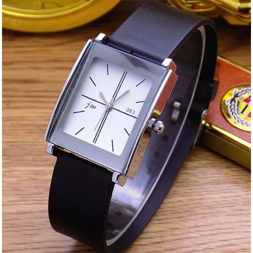 Fashion Jw Brand Casual Quartz Women Men Lover Clock Leather Strap Student Watch Business Square Wristwatches Relogio Masculino