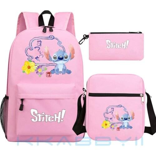Stitch Laptop Backpack Girls Boys USB Charge Port Multifunctional Rucksack Schoolbag An-ti Lost Mochila Casual Travel bag