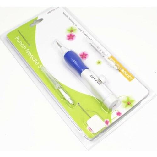 Embroidery Punch Needle Pen 1.3mm 1.6mm 2.2mm Metal Plastic Threaders Tools Kit For Hand Sewing DIY Knitting Craft