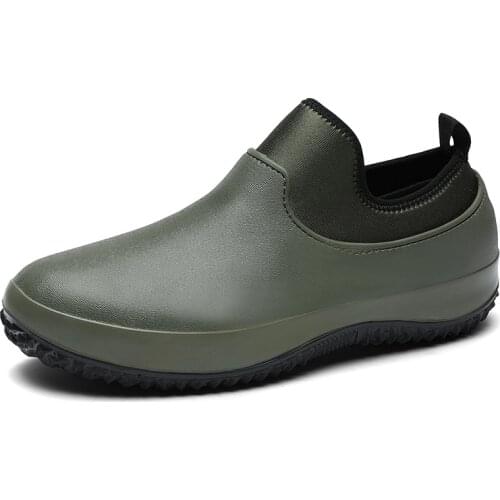 Men Rain Boots Non-slip Kitchen Shoes Waterproof Car Wash Shoes Light Men Women Rain Shoes Fashion Casual Shoes Large Size 35-47