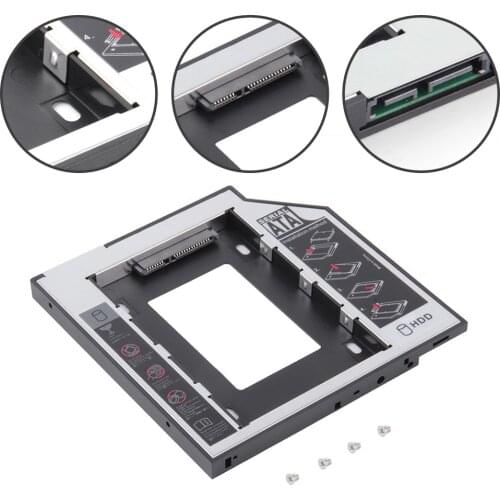 New Plastic Optibay 2nd Second Hdd Caddy 9.5mm SATA 3.0 for 2.5'' SSD DVD CD-ROM Enclosure Adapter Hard Disk Drive Case