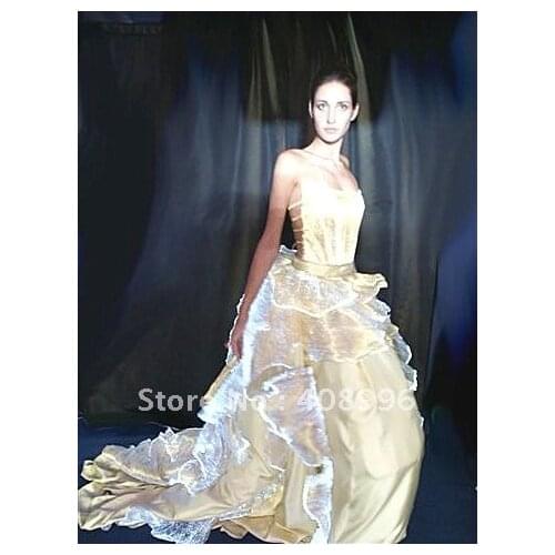 Optical fiber luminous formal attire for evening party/wedding dress/fashion show/ prom dress