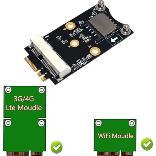 Mini PCI-E to M.2 NGFF Key A/E Adapter Converter with SIM Card Slot for 3G/4G