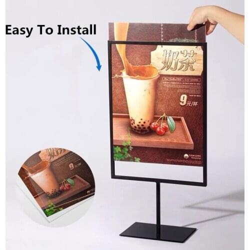 A5 Poster Sign Stand Aluminum Poster Menu Holder Frame Vertical Table Sign Holder Display Stand