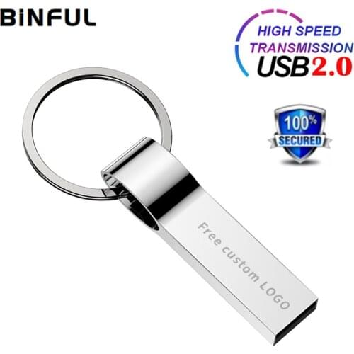 BiNFUL Pendrive Usb2.0 Metal Waterproof Pen Drive 128GB 4GB 8GB 16GB Usb Flash Drive 32GB 64GB Usb Stick 256GB Commercial LOGO