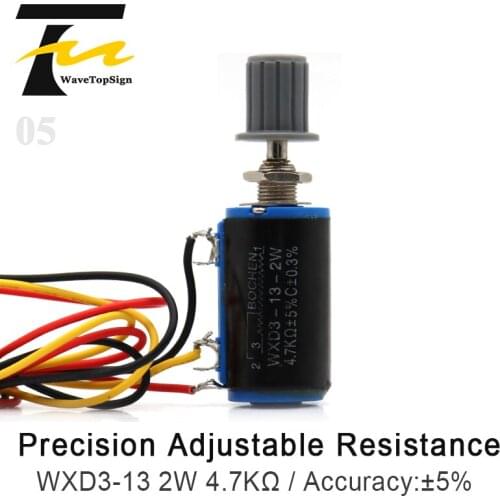Wavetopsign Precision Adjustable Resistance More than Ring Potentiometer WXD3-13 2W 4.7K Ω