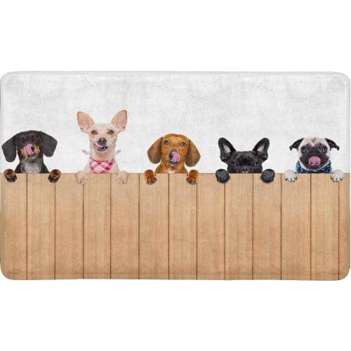Funny Different Puppy Dogs Behind A Blank Banner Doormat Indoor Outdoor Rug Floor Mats Shoe Scraper Door Mat Non-Slip Home