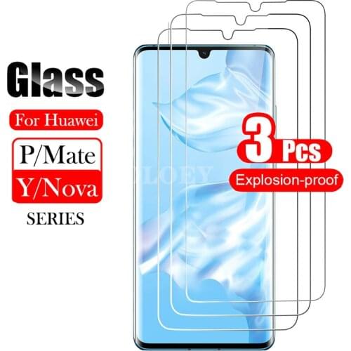 3Pcs 9H Screen Protector Case For Huawei P40 P20 P30 Lite Psmart 2021 Y9 Nova 7SE 5 P20 Pro Protective Tempered Glass Mate 30 20