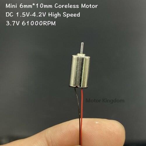 0610 6mm*10mm Micro Coreless DC Motor 1.5V 3V 3.7V 61000RPM Ultra-High Speed Electric Motor For Toy Hobby
