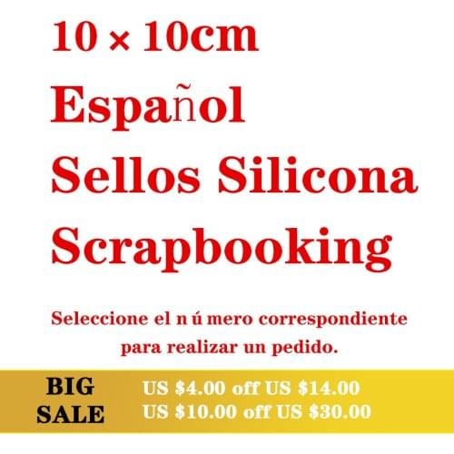 10*10 Spanish Transparent Clear Stamps/Silicone Seal For DIY Scrapbooking/Rubber Stamp Bullet Journal Supplies Card Making