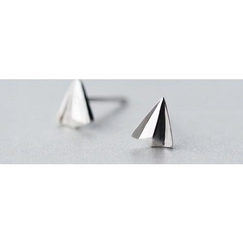 100% 925 Sterling Silver Airplane Stud Earrings for Women Party Birthday Gift Jewelry pendientes boucle d oreille A054