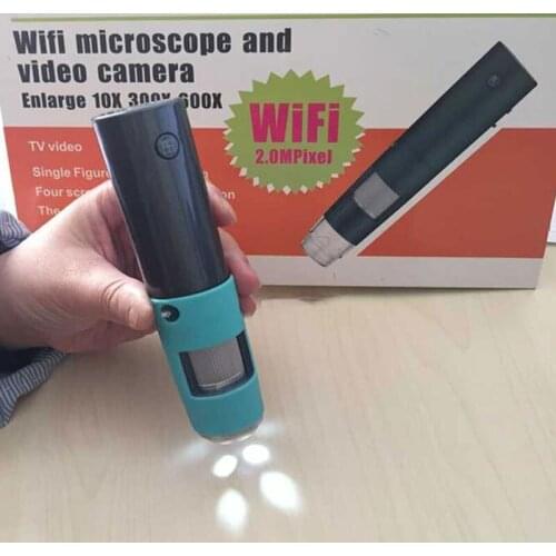 2MP LED Portable WiFi Wireless Digital Microscope 600X Wifi Digital Microscope With Clear Image for Hair Skin Analysis