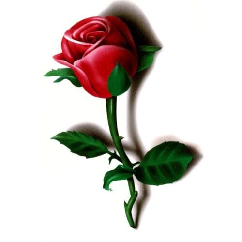 3D Red Rose Waterproof Temporary Tattoos Men Beauty Flowers Harajuku Tatoo Sleeves Faux Tatouage Temporaire Femme Stickers