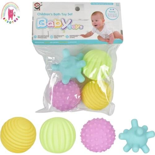 6 pcs baby voice soft toy development baby hand tactile training massage ball toy early education baby squeeze toy gifts set