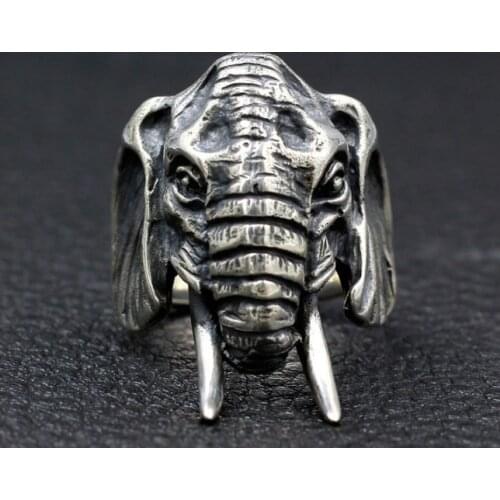 925 STERLING SILVER artisan Lord Hindu Ganesh Elephant Ring Jewelry A2927