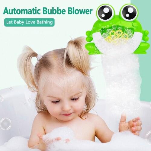 Cute Fun Cartoon Frog Animal Automatic Water Bubble Machine Blower Maker for Kids Children Toddlers Outdoor Party Games Play Toy