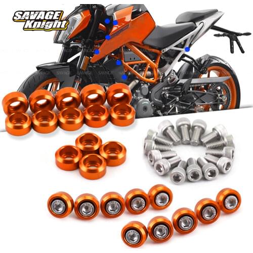 For 390 DUKE 2020 2018 2019 Washer Screws Motorcycle Radiator Fuel Tank Engine Guards Front Fender Frame 24pcs Fairing Bolts