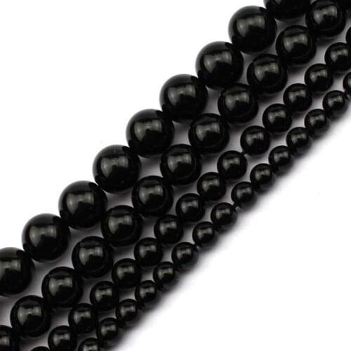 Natural black rock quartz stone beads natural GEM stone beads DIY loose beads for jewelry making strand 15"