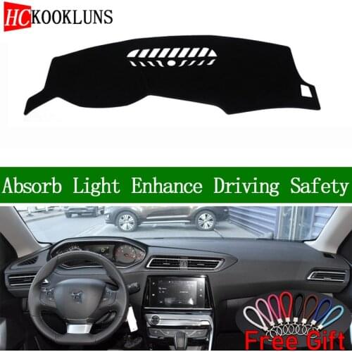 For Peugeot 308 2016 2017 2018 2019 Dashboard Cover Sun Shade Dash Mat Pad Carpet Car Stickers Interior Accessories