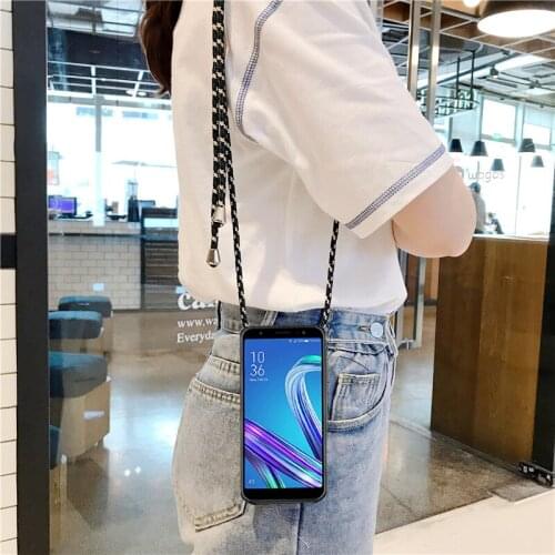 Strap Cord Chain Necklace Lanyard Phone Case for Samsung Galaxy S71 A51 5G 4G M01 A9 Star Pro 2018 Lite M21 A20 M10S Back Cover