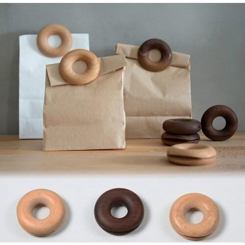 1 Pcs Wooden Donut Sealing Clip Creative Decoration Folder Household Food Packing Bag Moisture-proof Clip Kitchen Sealing Clip