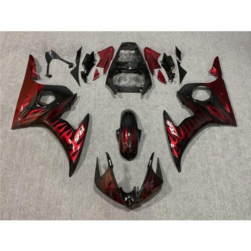 For Yamaha YZFR6 YZF-R6 2003 2004 2005 motorcycle ABS injection full car fairing kit, YZF600 r6 03 04 05 flame red body fairing