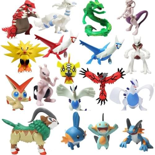 Pokemon Action Figure Collectibles Model Dolls Large Joint Movable Toys Mewtwo MEGA Rayquaza Groudon Lugia Yveltal