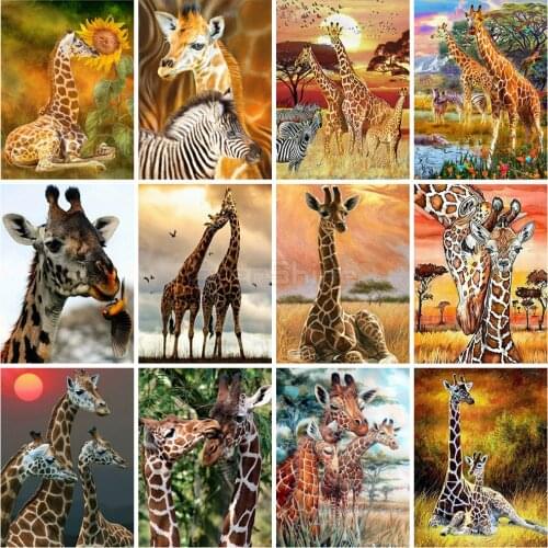 EverShine Diamond Painting 5D Giraffe Diamond Embroidery Animals Cross Stitch Rhinestones Art Handmade Hobby Gift Wall Decor