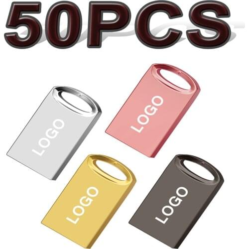 Customized LOGO mini usb flash drive 1gb 2gb 4gb 8gb 16gb 32gb 64gb 128gb 50PCS metal usb 2.0 3.0 flash disk