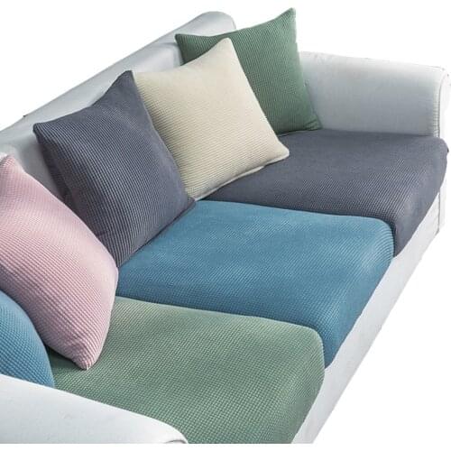 Plus Size Sofa Couch Seat Cushion Cover For Living Room Backrest Slipcover Funda Sofa Chaise Lounge Solid Color Polar Fleece
