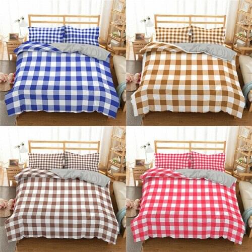 Geometric Lattice Bedding Set 2/3Pcs Duvet Cover & Pillowcase(s) 3D Printed Quilt Cover Home Textile Gift