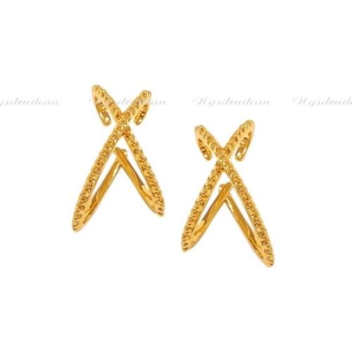 X-shaped folding open ear clip ins no ear hole ear bone clip neutral male and female frigidity