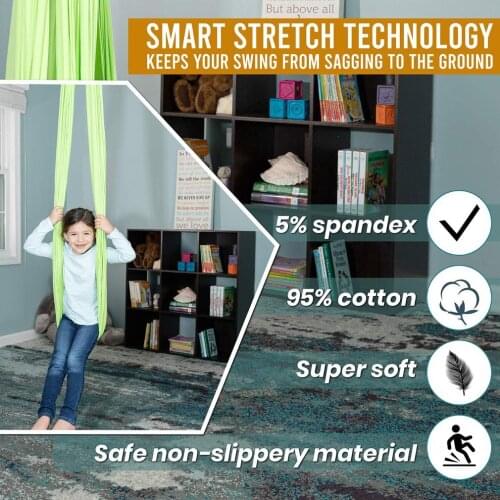 Kids Adult Cotton Outdoor Indoor Swing Hammock for Cuddle Up To Sensory Child Therapy Soft Elastic Parcel Steady Seat Swing