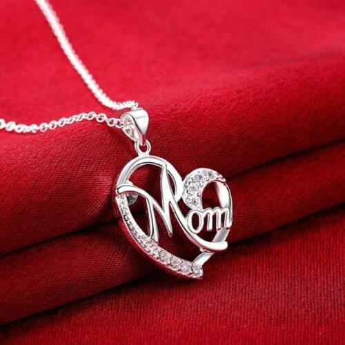 Name Necklace Women Letter " Mom " Gold Color Stainless Steel Name Charm Nameplate Necklace Mothers Jewelry Gift