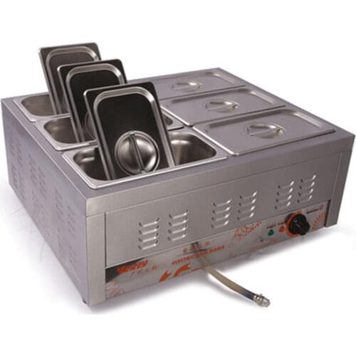 Coutertop Buffet Soup Warmer Food Steamer Warmer 220V Electric 6 Pan Bain Marie Pan