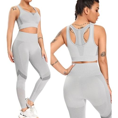 2 Piece Yoga Set Sports Bras and Pants Gym Wear Running Clothing Wokout Sports Bra and Leggings Set Fitness Sports Wear