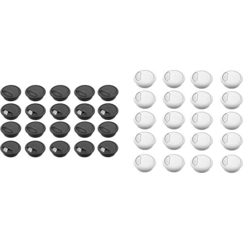 20Pcs 2 Inch Desk Wire Cord Cable Grommets Hole Cover for Office PC Desk Cable Cord Organizer Plastic Cover