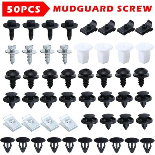 Mayitr 50pcs Car Auto Under Engine Cover Clip Underbody Mudguard Shield Screw Plastic Metal Fasteners Fit For Toyota For Lexus