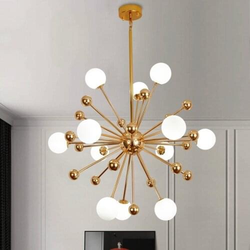 Molecule chandelier Lamp Kitchen Restaurant Dining Glass Ball chandelier Gold acrylic sputnik chandelier lighting fixtures