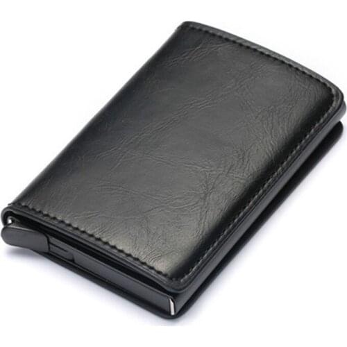 Bisi Goro Men Credit Card Holders Business ID Card Case Fashion Automatic RFID Card Holder Aluminium Bank Card Wallets