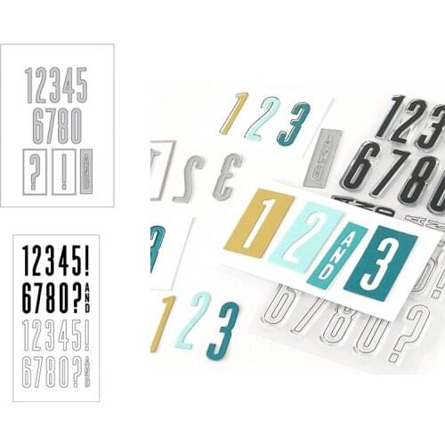 Number 0-8 ? ! Symbol Embossing Metal Cutting Dies with Coordinating Clear Stamps For DIY Craft Paper Cards Making Template 2020