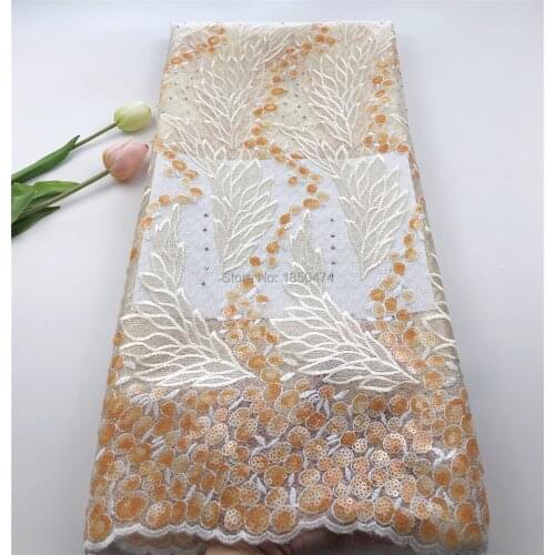 Wholesale Double French Tulle Lace With Sparkly Sequins Stones Embroidery Clothing Material African Net Guipure Fabric Glitter