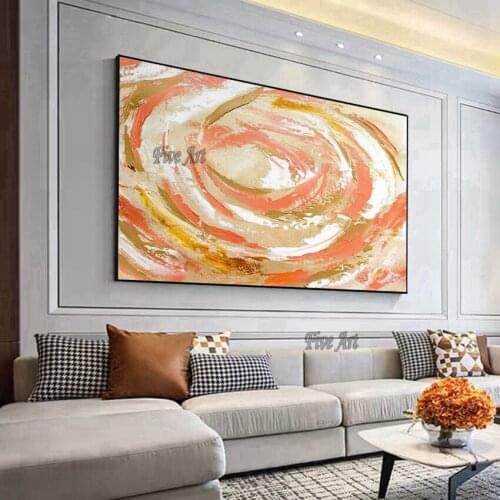 Pure Hand Painted Palette Knife 3D Golden Abstract Oil Painting Unframed Wall Hangings Picture Canvas Art For Living Room