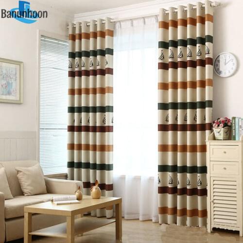 New Arrival Striped Printed Blackout Curtains For Living Room Polyester Modern Curtain For The Bedroom Blinds Custom Made