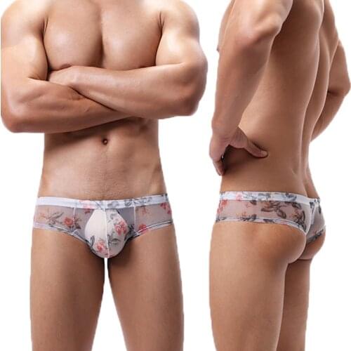 Gay Boxer Shorts Calzoncillos Erotic Mesh Transparent Penis Pouch Underwear Lingerie Sissy Slip Panties Calcon Homme Boxershorts